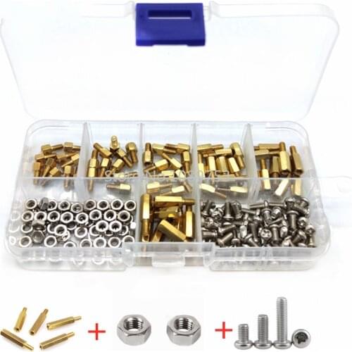 180Pcs/set M2 M2.5 M3 Computer Spacing Screws StandOff Spacer Kit Hex head Threaded Pillar Screw
