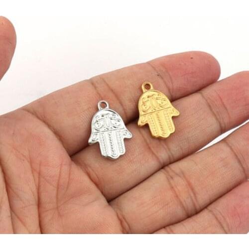 5PCS/Lot 20x15mm Stainless Steel Palm Protection Charms For DIY Jewelry Makings Necklace Bracelet Earring Jewelry Accessory