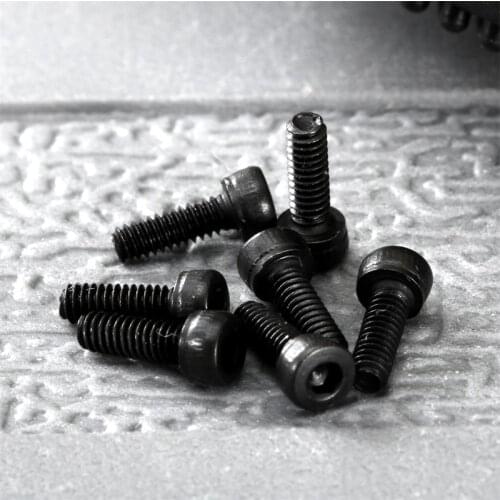 50Pcs M2*6mm Carbon Steel Allen Hex Socket Pan Head Cap Screws Knurled Cylinder Bolts Machine Electronic Small Screws Fasteners