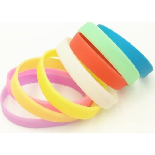 8PCS New Colour Blank Casual Sports Sillicone Bracelets Wristband Glow In Dark Rubber Bracelets & Bangles Free Shipping SH270