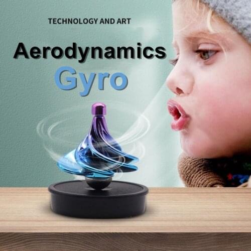 Aerodynamics Gyro Pneumatic Gyro Decompression Toy Gyro Colorful Wind Blowing Gyro Pneumatic Spinning Top