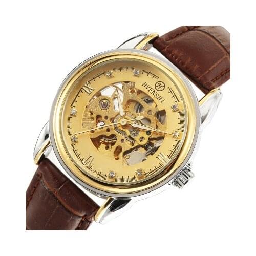 HVENSHI 2020 Fashion New Business Temperament Double-Sided Hollow Mens Mechanical Watch Mens Watch Belt Waterproof Watch Men