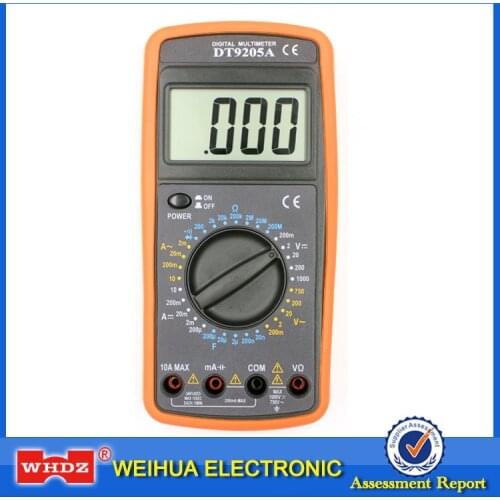 WHDZ DT9205A Basic Digital Multimeter Capacitance hFE Test Ammeter Voltmeter Resistance Tester AC DC Electric LCD Handheld