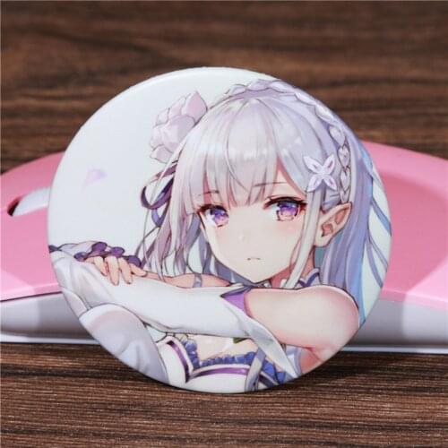 FFFPIN 5.8cm Large Badge Japan Anime Emilia Rem Cartoon Brooch Cloth Cute Pin Ornament Coin Icon Women Girl Boy Backpack Decor