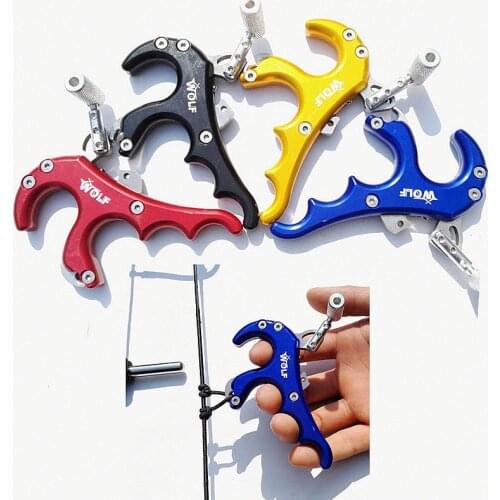 Compound Bow Release Aids Grip Stainless steel 4 Fingers Archery Caliper Release Hunting Adjustable Trigger Tension RH LH