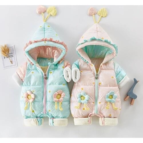 New born babys winter clothes set thickened female babys Full Moon Princess BODYSUIT