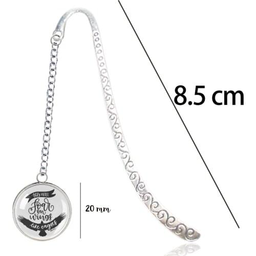 Metal Bookmark Book Isaiah 40:31 40 31 Glass Pendant The LORD Shall Renew their Strength Bible Verse Quote Inspirational Gifts