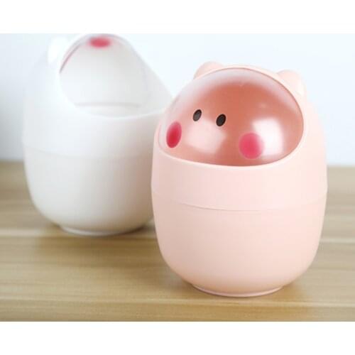 Cute Mini Waste Bin Home Office Bathroom Trash Can Desktop Garbage Box Table Dustbin Sundries Barrel Bins Storage Box Home