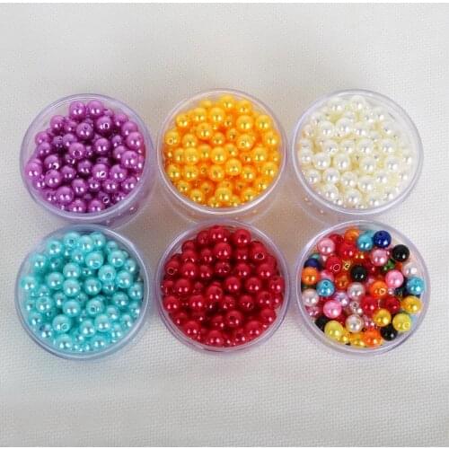 Fashion DIY Beads 4 6 8 10mm Round Imitation Pearl Beads Loose Spacer Beads Fit Bracelet Earring Handmade Jewelry Making Finding