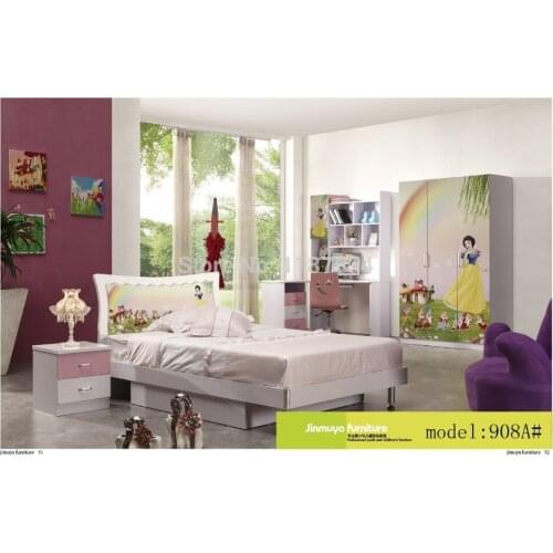 908A Bedroom home furniture bed wardrobe desk nightstand swivel chair hatstand hatrack furniture set