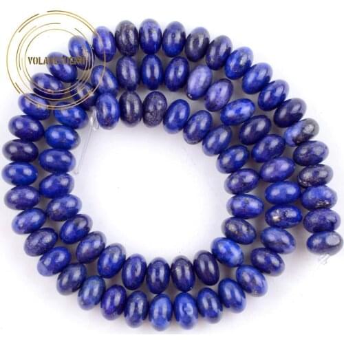 Natural Blue Lapis Lazuli Rondelle Stone Beads For Jewelry Making 4/6/8mm Round Loose Spacer Beads Diy Bracelets Necklace 15