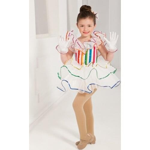 2018 New Girl Ballet Dance Costume Children Stage Proformance Dancing Competition Suit Ballet Clothes Dress+Headwear B-2376