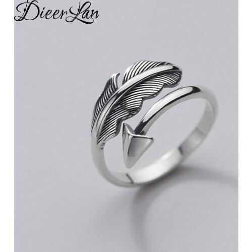 Punk 925 Sterling Silver Arrow Finger Rings For Women Antique Ring Christmas Gifts Jewelry 2021