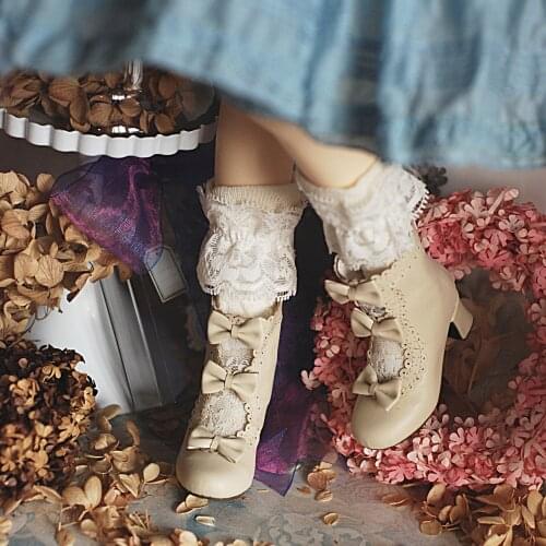BJD doll shoe Cute bow small high heel boots 1/6 1/4 Bear sister MDD GL akaku doll accessories