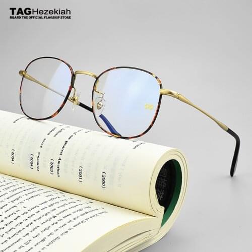 Retro glasses frame men 2018 Luxury brand Anti-blue light computer vintage eyeglasses frames for women titanium spectacle nerd
