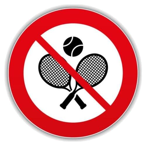 Creative Prohibition Playing Tennis Color Car Stickers PVC Personality Fashion Body Windows Exquisite Decals Waterproof Decorate