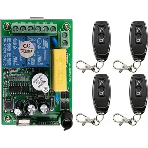 AC 220V 2 CH Channels 2CH RF Wireless Remote Control Switch Remote Control System receiver transmitter 2CH Relay 315/433 MHz