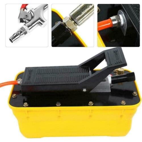 Pneumatic Hydraulic Foot Pump 2.3L Air 3/8 NPT Single Acting with Hose Coupler Crimping Pliers CN Genuine