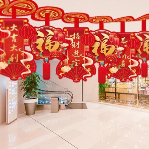 Hanging Flag New Year Style Chinese Design Display Mold Spring Festival Ornaments for Home Decor