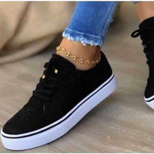Hot Women Vulcanized Shoes Outdoor Sport Bordered Sneakers Solid Flats for Ladies Flock Casual Female Flat Shoes drf6565