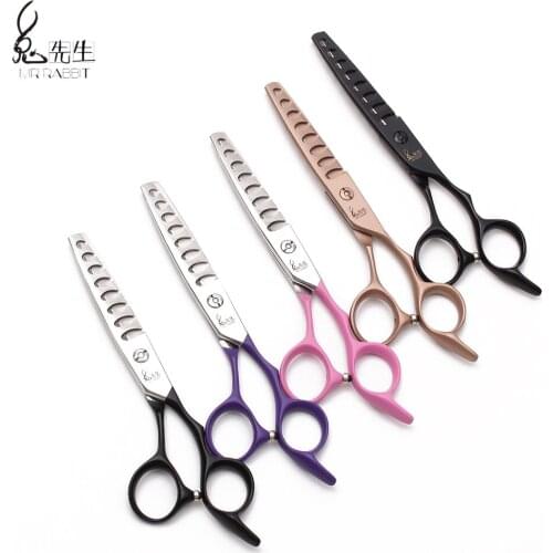 Professional Grooming Scissors 6" 440C Mr Rabbit Dog Scissors Straight Shears Thinning Shears Pet Scissors Groomer Shears M9122