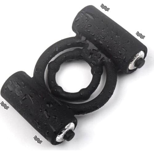 Silicone Dual Cock Ring Vibrating Penis Vibrator Cockring Adult Sex Toys For Men Delay Dick Erection Ball Stretcher Sexy Product