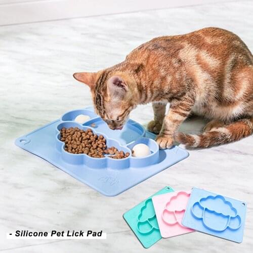 Cute Pet Lick Pad Silicone Dog Feeding Slow Food for Puppy Non-slip Sheep Shape Cat Mat for Kitten Safe No-Toxic Training Plate