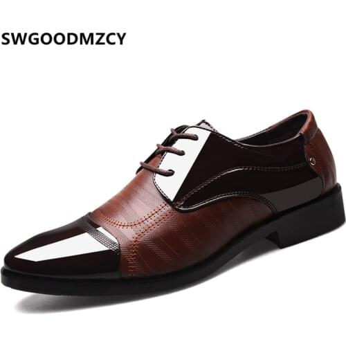 SWGOODMZCY Men's Patent Leather Shoes