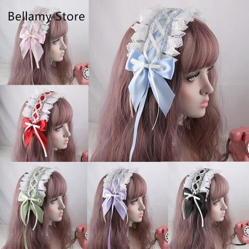 Daily Headband Versatile Lolita Lace Bow Hair Band