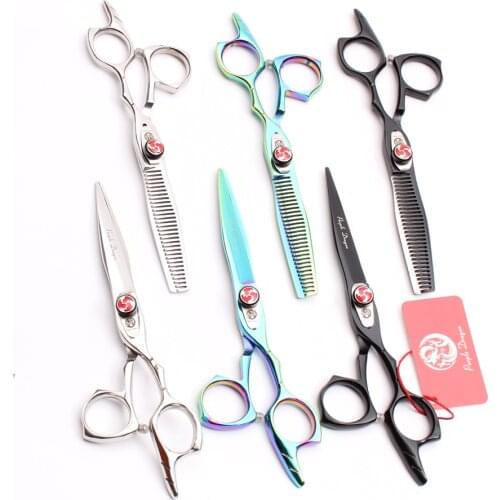 Z9017 6.0'' 17.5cm 440C Purple Dragon Professional Scissors for Hairdressers Cutting Shears Thinning Scissors Hair Styling Tools