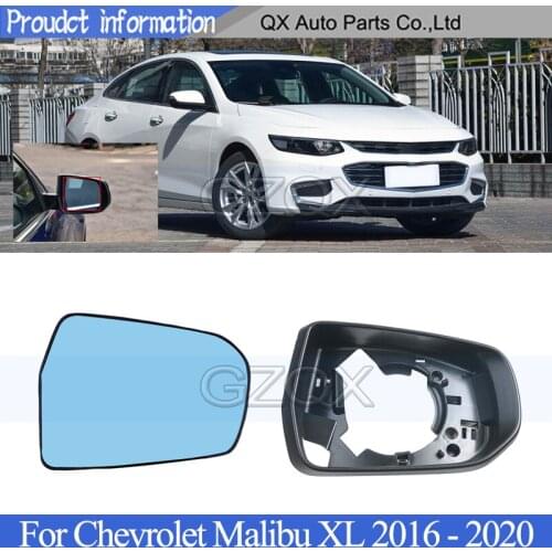 CAPQX blue glass Rearview Mirror Shell frame lens For Chevrolet Malibu XL 2016 2017 2018 2019 2020 Outside Mirror Lid lens
