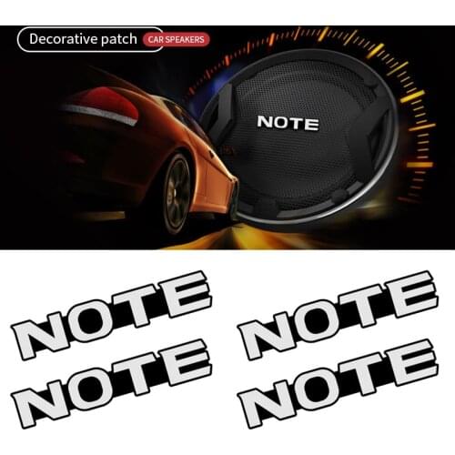 4pcs 3D aluminum speaker stereo speaker badge emblem Sticker for Nissan NOTE E11 E12 Accessories