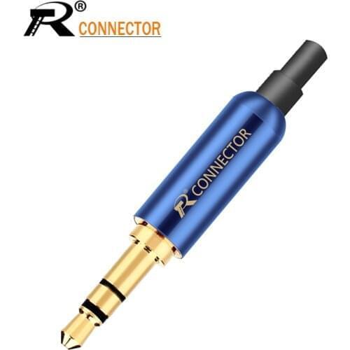 4pcs Jack 3.5mm R Connector 3Pole Gold-plated stereo 3.5mm jack DIY Earphone Adapter with Tail plug to fix cable stable