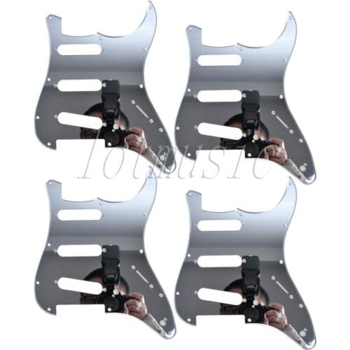 4Pcs New Mirror Pickguard 11 Hole SSS For Electric Strat Style Guitar Replacement