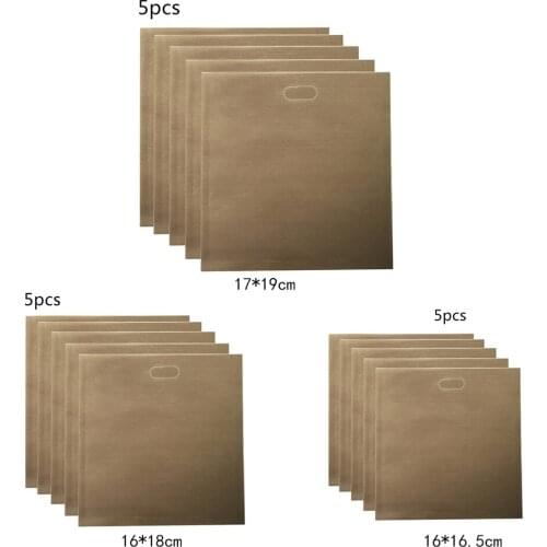 5PCS/SET Reusable Toaster Bag Non Stick Bread Bag Sandwich Bags Coated Fiberglass Toast Microwave Heating Pastry Tools 2021 NEW