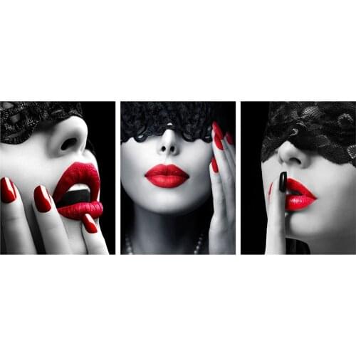 5D DIY Diamond Embroidery Woman Sexy red lips Diamond Painting Cross Stitch Mosaic Rhinestone Modern pattern Home Decor Gifts