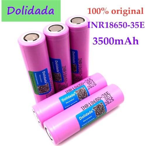 6pcs Dolidada 100% Original 18650 3500mAh 20A discharge INR18650 35E 18650 battery Li-ion 3.7v rechargable Battery