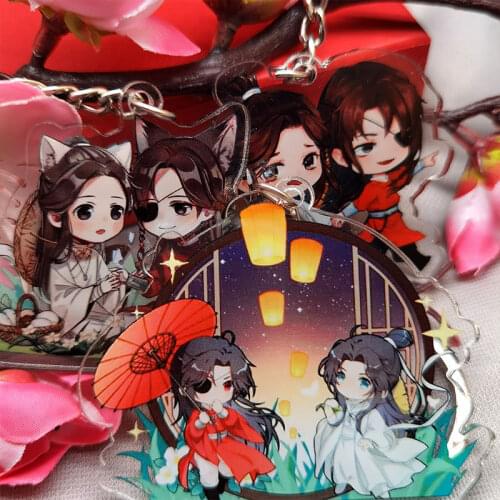 Anime Tian Guan Ci Fu Hua Cheng Xie Lian Cartoon Keychain Shen Qingqiu Luo Binghe Cute Acrylic Bag Charm Pendant Keyring Toy