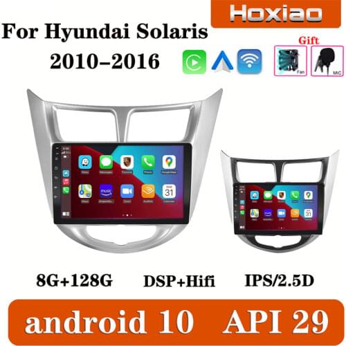 9inch 2G+32G Android 10 2 Din Car RDS Radio Quad Core WIFI GPS Bluetooth Multimedia For Hyundai Solaris accent Verna 2010-2015