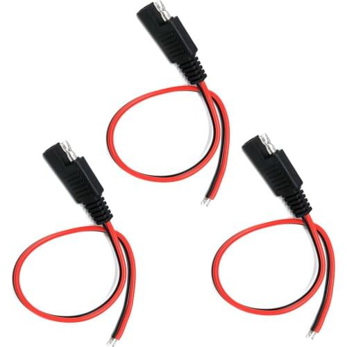 DIY 3PCS SAE Power Automotive Extension Cable 18AWG 30cm Solar Battery Plug Wire SAE Cable for Solar Battery Motorcycles Battery