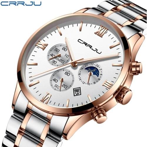 CRRJU New Fashion Watch Men Top Brand Sport Watch Mens Waterproof Quartz Clock Man Casual Military WristWatch Relogio Masculino
