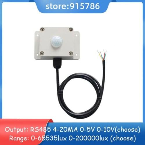 RS485 illuminance sensor 4-20MA wall-mounted illuminance transmitter installation agricultural indoor scientific research 65535