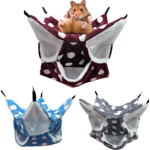 Hamster Hammock Thick Warm Honey Bag Three-layer Mezzanine Hanging Squirrel Sleeping Bag Hanging Pet Nest Small Pet House