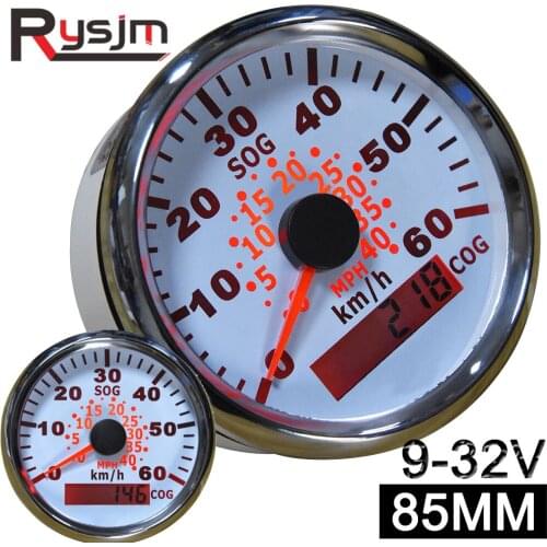 85mm GPS speedometer 60 km/h 40 mph universal Meter Marine Speed Gauge + red Backlight For Motorcycle Auto Truck Boat Odometer
