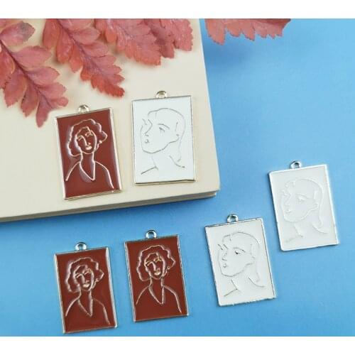 JeQue 10pcs 17*28mm Enamel Painting Charm For Jewelry Making And Crafting Fashion Earring Pendant Necklace Bracelet Charm