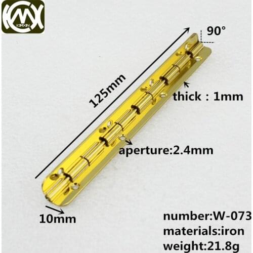 KIMXIN Hardware factory 10pcs a bag of 125mm long Plane hinge jewelry box hardware Equipped with screw jewelry box hinges