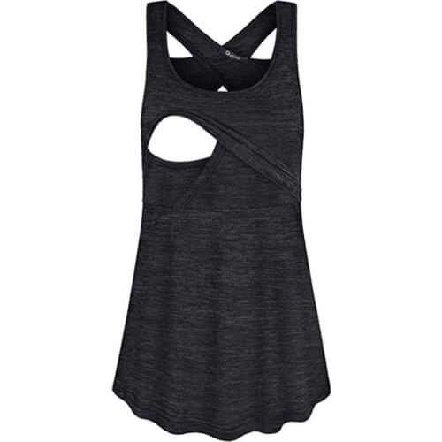 2020 sunmmer Pregnant women clothes breastfeeding T-shirt Round neck cross fashion sports vest nursing tops T0705