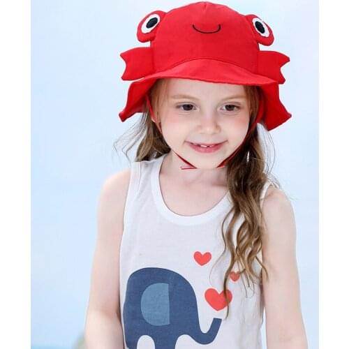 Summer Toddler Baby Kids Girls Boys Cartoon Character Sun Cap Hat Soft Cotton Fold Beach Sunscreen Fisherman Hat UPF 50+#45
