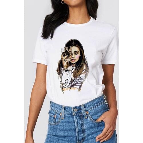 Summer Lady T Shirt Aesthetic Woman Print Rose Flower Print Women Tshirt O-neck Short Sleeve Hipster T Shirt