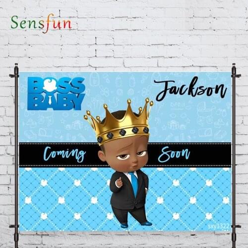 LEVOO Photographic Background Baby Boss Blue Crown Born Birthday Photocall Photobooth Studio Photography Backdrop